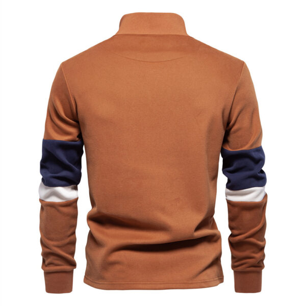 Polo Collar Contrast Color Casual All-matching Hoodie - Image 5