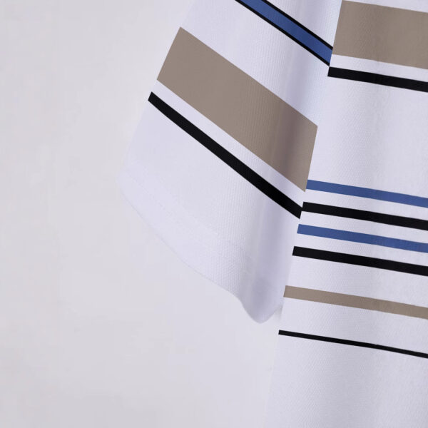 Men's Striped Short Sleeve Summer Business Casual Loose T-shirt - Image 3