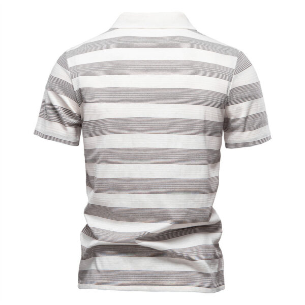 Striped Lapel Men's Polo Shirt Fashion - Image 4