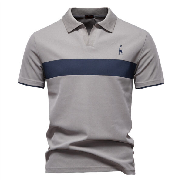 Deer Embroidered POLO Men's Lapel Short-sleeved T-shirt - Image 6