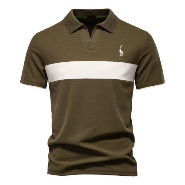 Deer Embroidered POLO Men's Lapel Short-sleeved T-shirt - Image 5