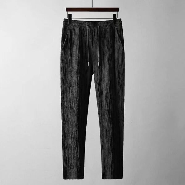 Leisure Suit Summer Loose Short Sleeve Top And Drawstring Trousers Fashion Mens Clothing - Image 3