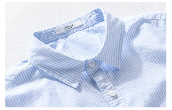 Summer Menswear Striped Minimalist Short Sleeve Shirt - Image 9