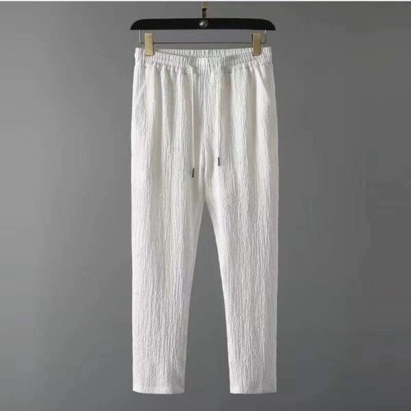 Leisure Suit Summer Loose Short Sleeve Top And Drawstring Trousers Fashion Mens Clothing - Image 5