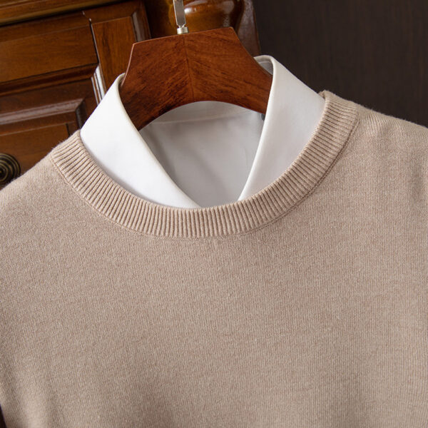 Round Neck Pullover Bottoming Shirt Casual Business Loose Long Sleeve Sweater - Image 2