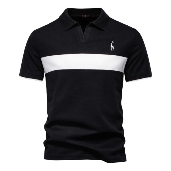 Deer Embroidered POLO Men's Lapel Short-sleeved T-shirt - Image 3