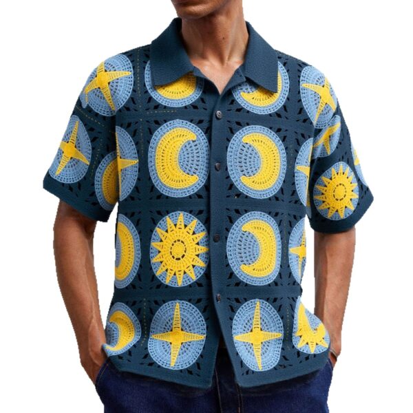 Men's Summer Short-sleeved Cardigan Sweater - Image 5
