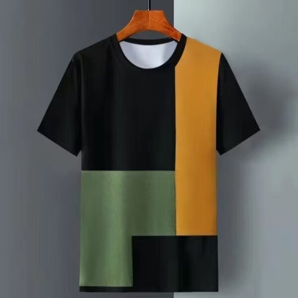 Summer Ice Silk Short Sleeve T-shirt Men - Image 3