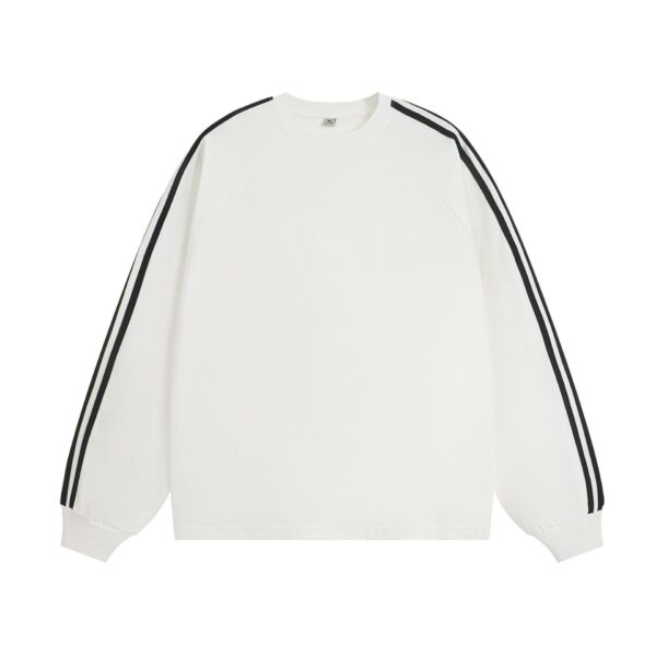American-style Retro Three-bar Long-sleeved T-shirt For Men - Image 8