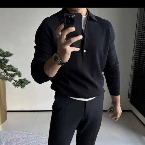 Knitted Long Sleeve Casual Bottoming Shirt - Image 4