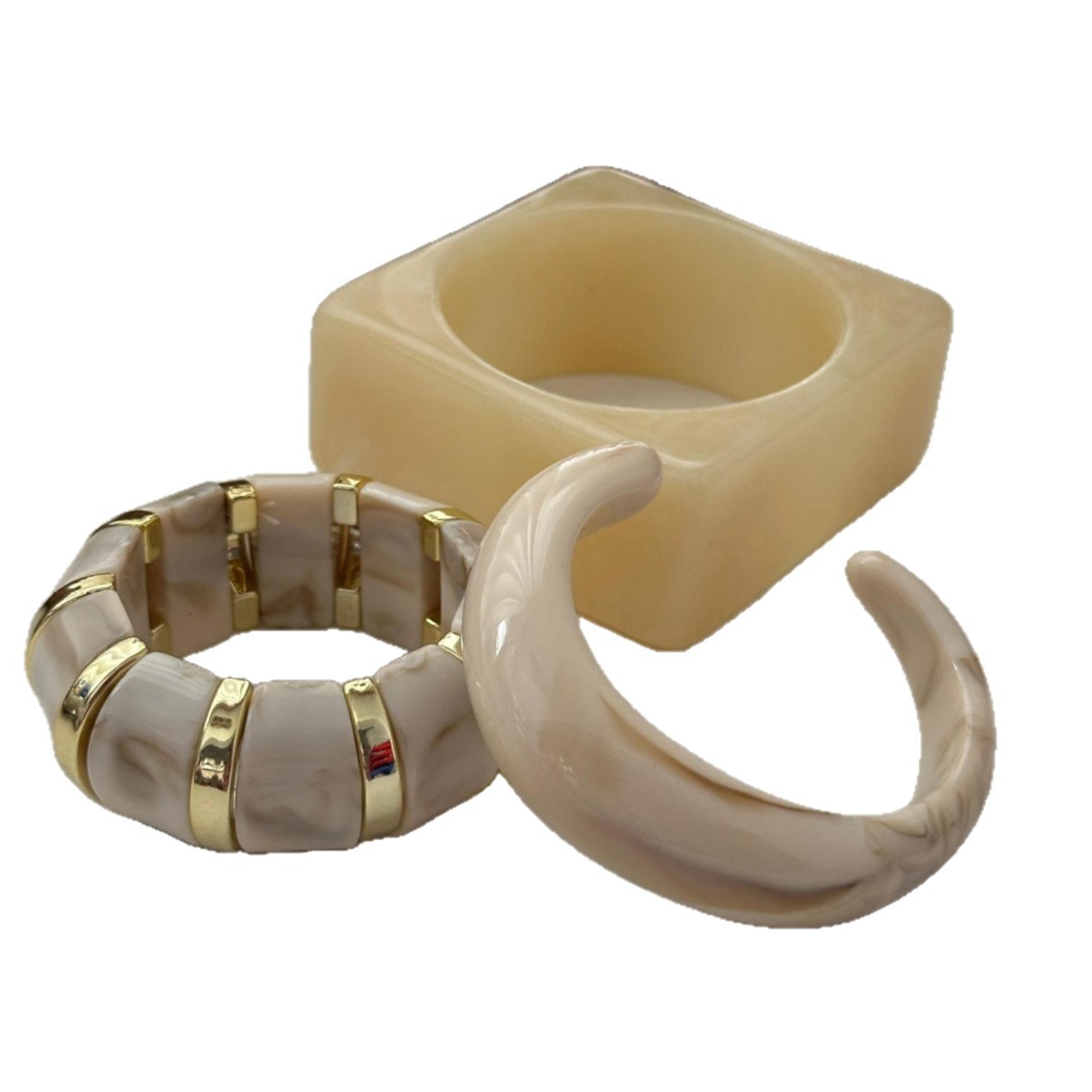 Women's Irregular Geometric Blooming Resin Bracelet - Image 2