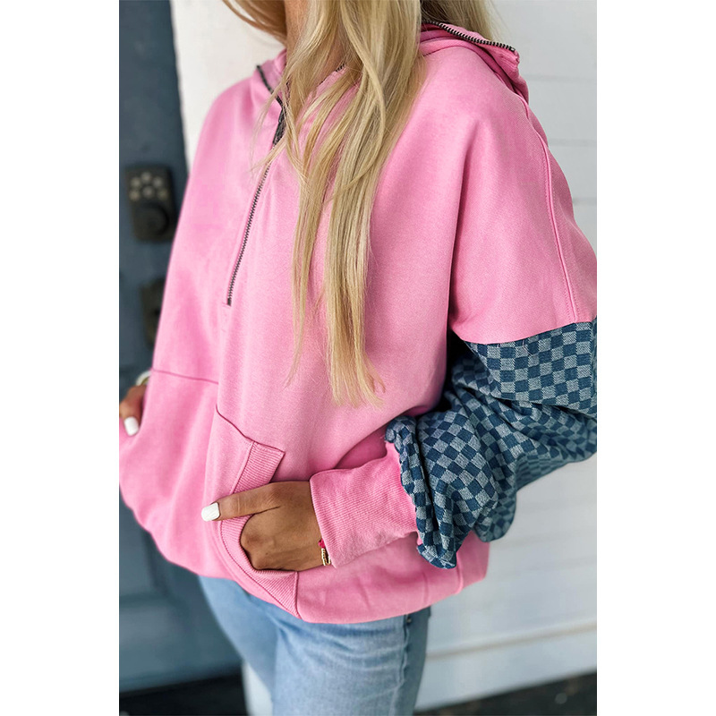 Women's Half-zip Hooded Sweater Regular Sleeve - Image 5