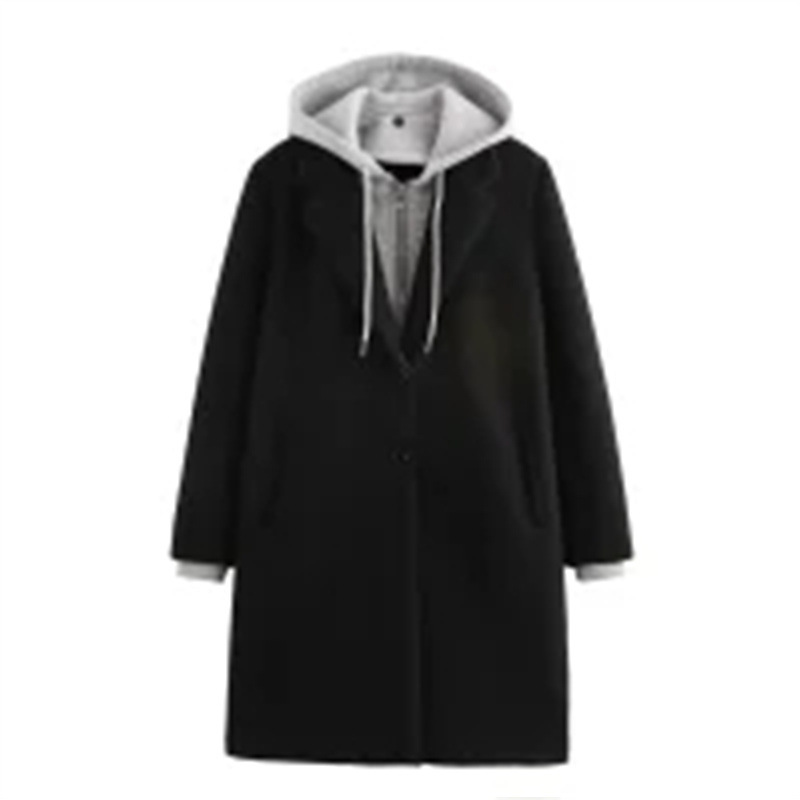 Detachable With Coat And Cap Stitching Coat For Women - Image 5