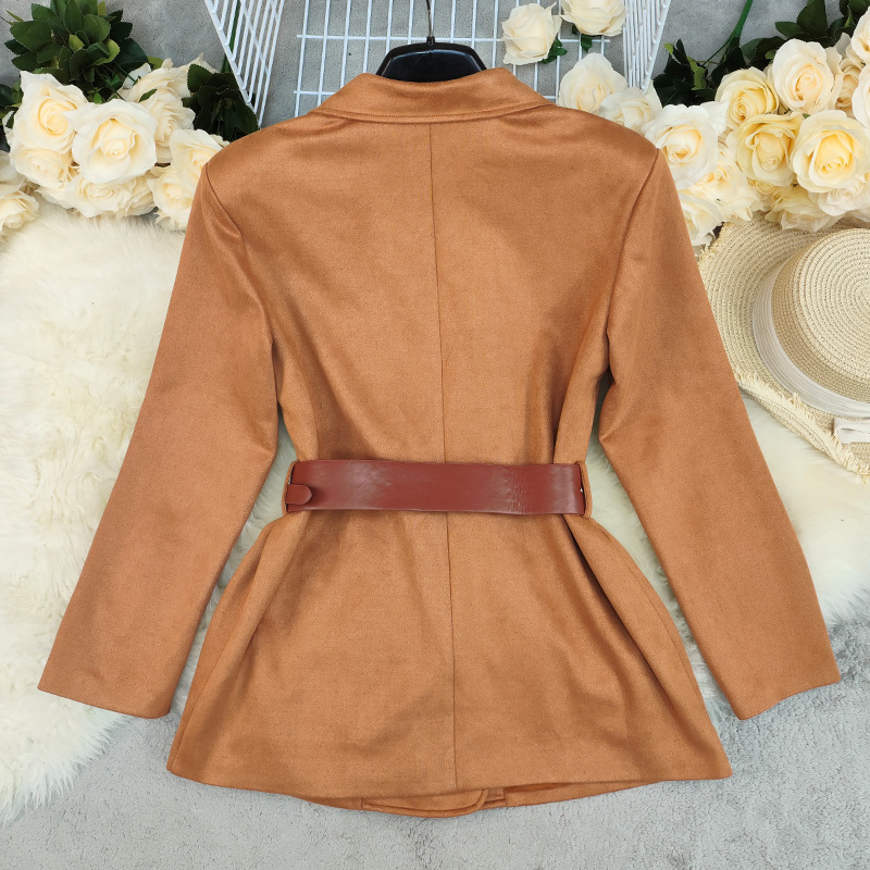 Women's Fashion Temperament Deerskin Velvet Small Suit Jacket - Image 4