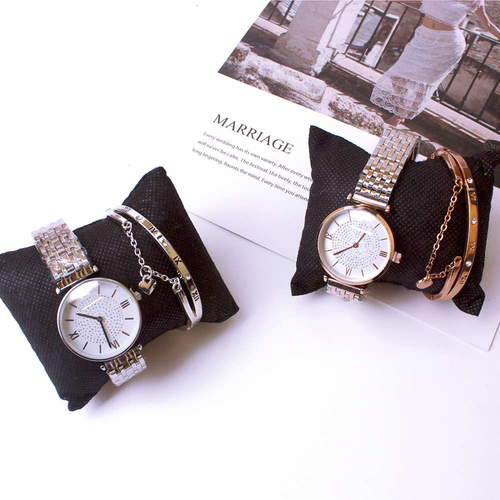 Wrist Watches Douyin The Same Gypsophila Watch Set Wechat Ladies Watch Bracelet Two-piece Set - Image 2