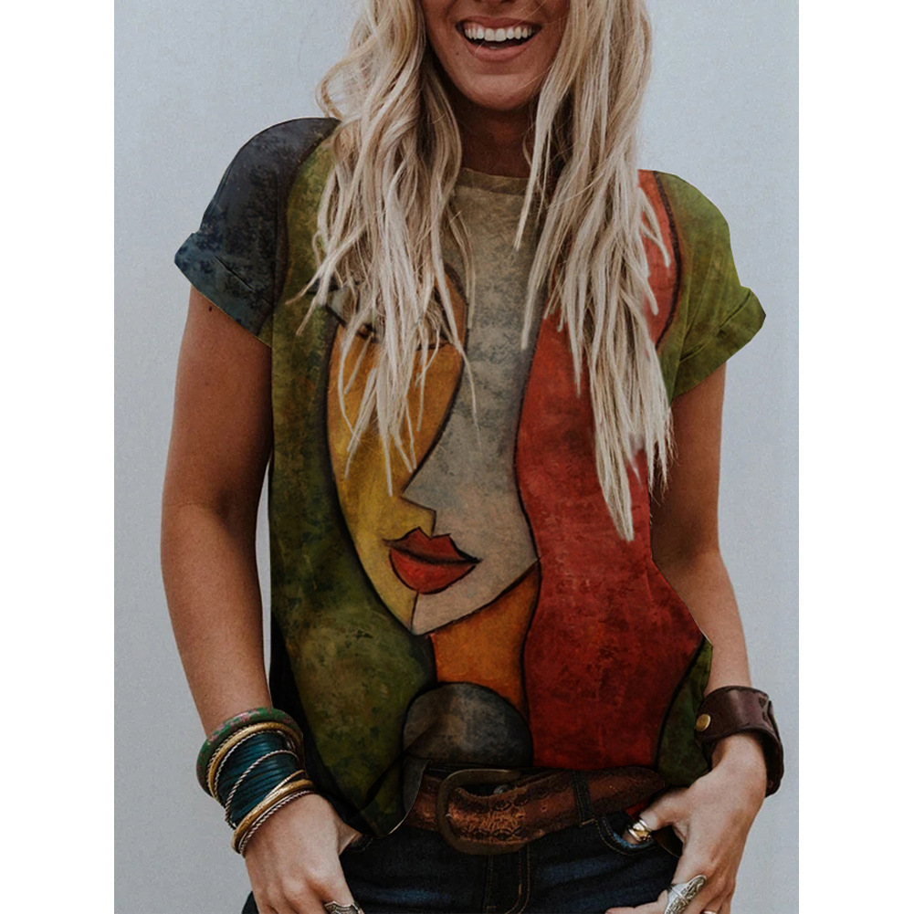 Women's Loose And Casual Fashion Fresh Print T-shirt - Image 9