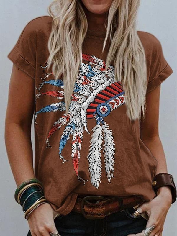 Women's Loose And Casual Fashion Fresh Print T-shirt - Image 5