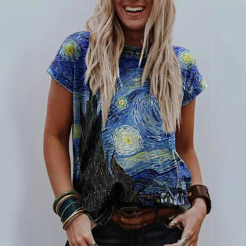 Women's Loose And Casual Fashion Fresh Print T-shirt - Image 8