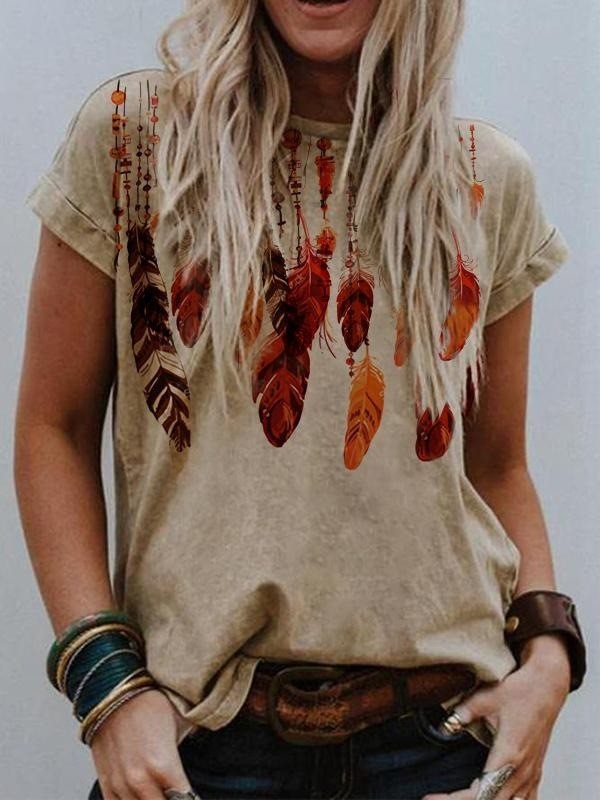 Women's Loose And Casual Fashion Fresh Print T-shirt - Image 4