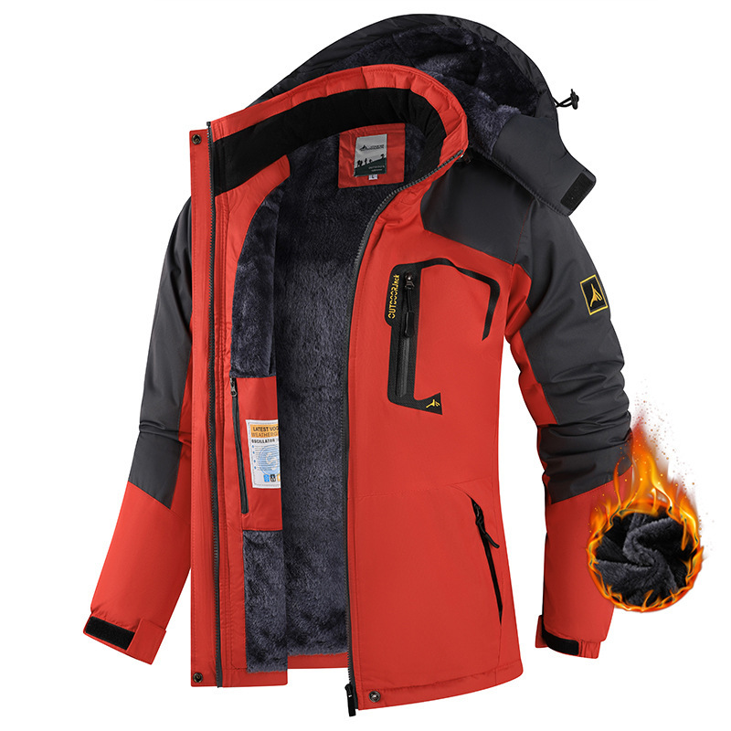 Warm Fleece Outdoor Windproof Mountaineering Cotton Jacket - Image 2