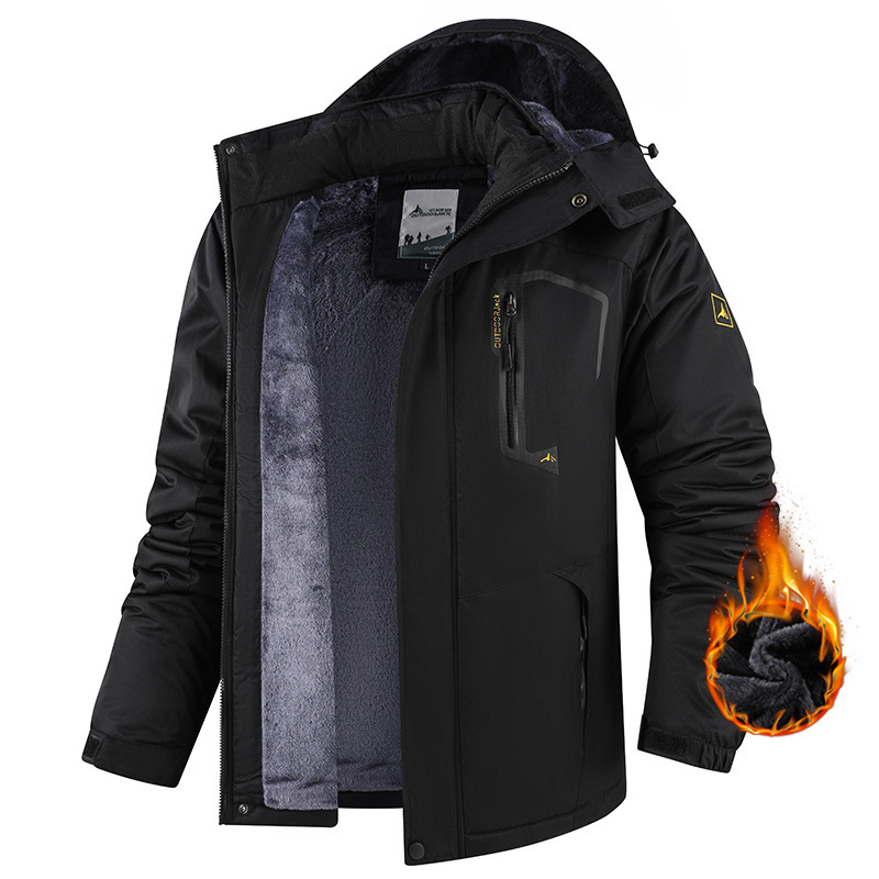 Warm Fleece Outdoor Windproof Mountaineering Cotton Jacket - Image 3