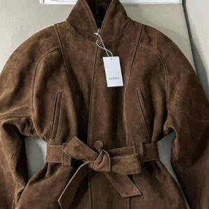 Brown Waist-tight Short Coat Windbreaker