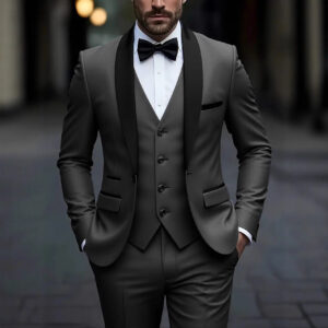 Mens Casual Versatile Suit Pants And Vest Set